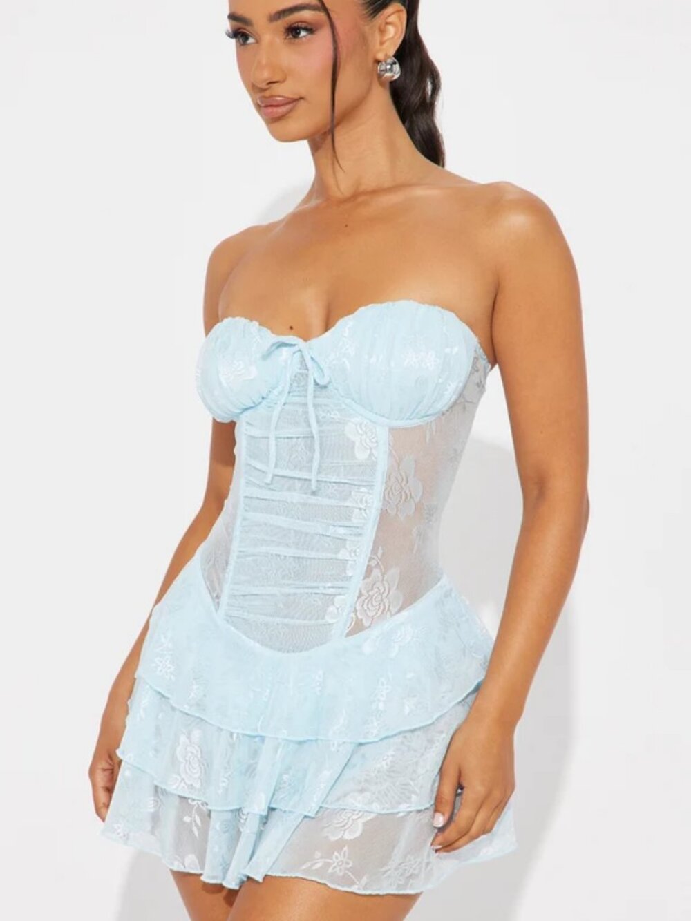 Fashion Nova Baby Blue Mirco Dress